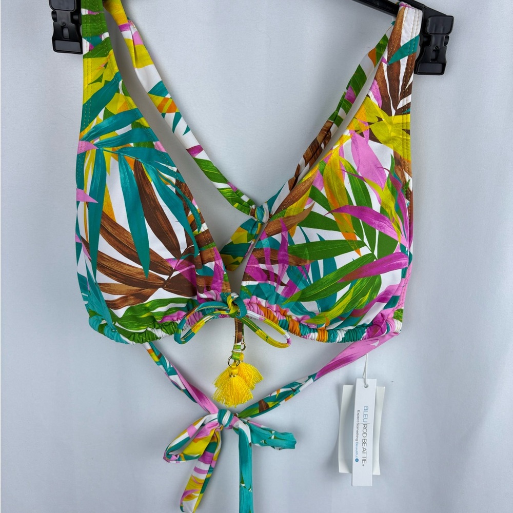 Blue Rod Beattie Fantasy Island Halter Triangle Bikini Top